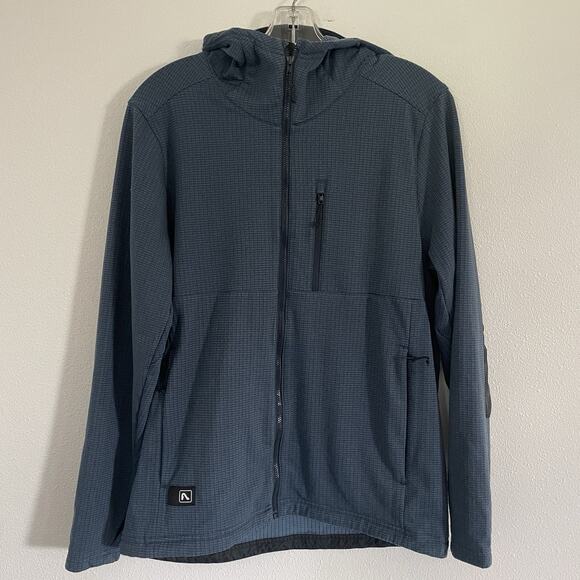 EUC Flylow Peirogi Hoody Men’s Medium Grid Fleece Ski Outdoors Full Zip Pockets - Picture 1 of 8